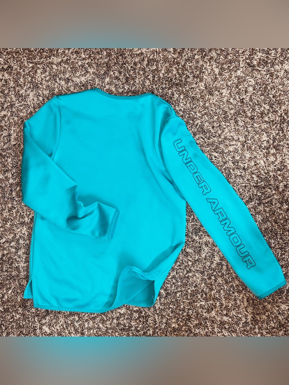 Under Armour Boys ( MED) Basketball Teal Crewneck Performance Sweatshirt - Picture 8 of 10